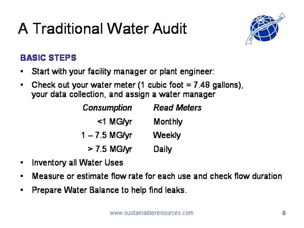A Traditional Water Audit